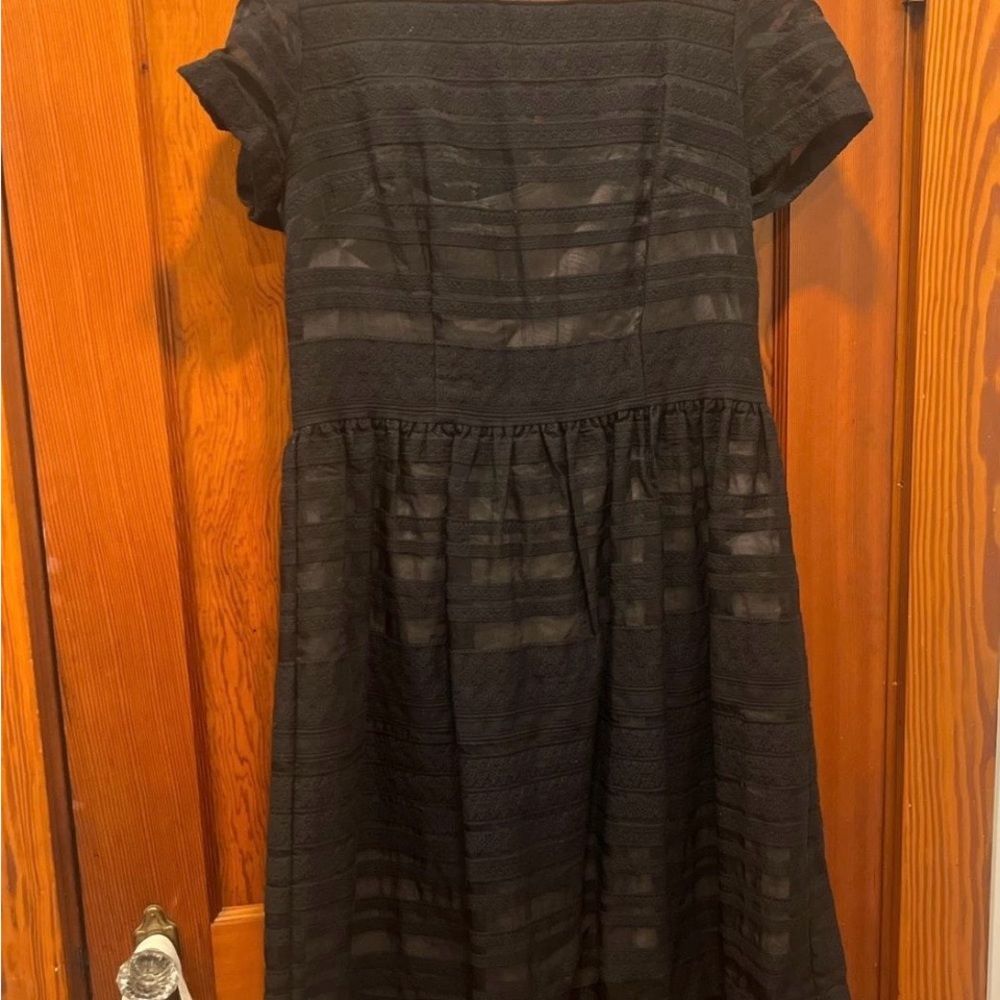 LOFT Black Sheer Striped Jacket
